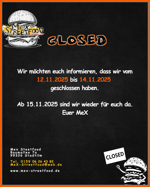 Geschlossen 12.11.2025 - 14.11.2025